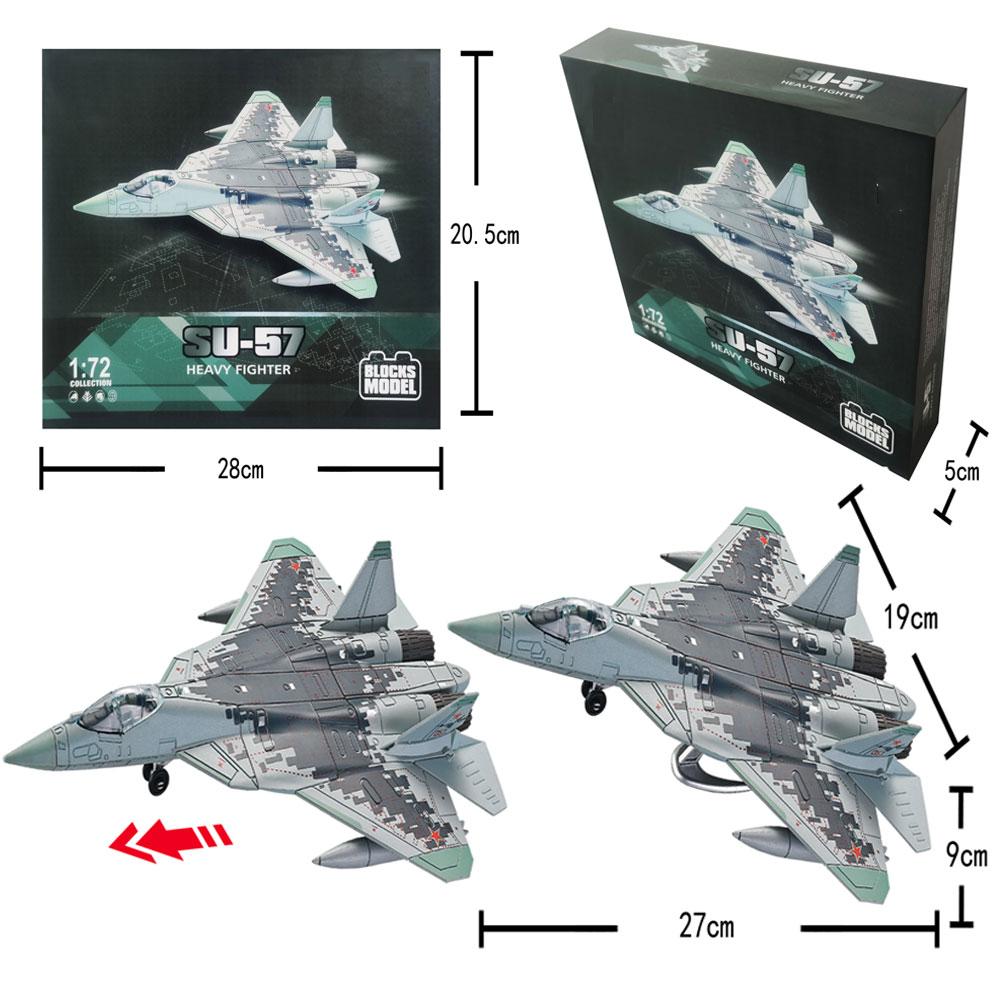 1/72 Scale SU-57 Fighter Jet Quick Build Model Kit Plastic Millitary Jet Toy Gift for Adults and Kids