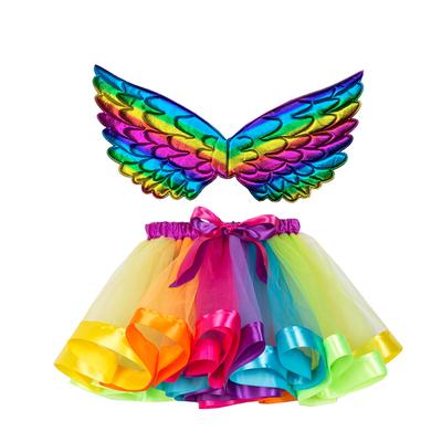 Kids Girls Christmas Party Dance Ballet Toddler Costume Skirt+Wing Sets