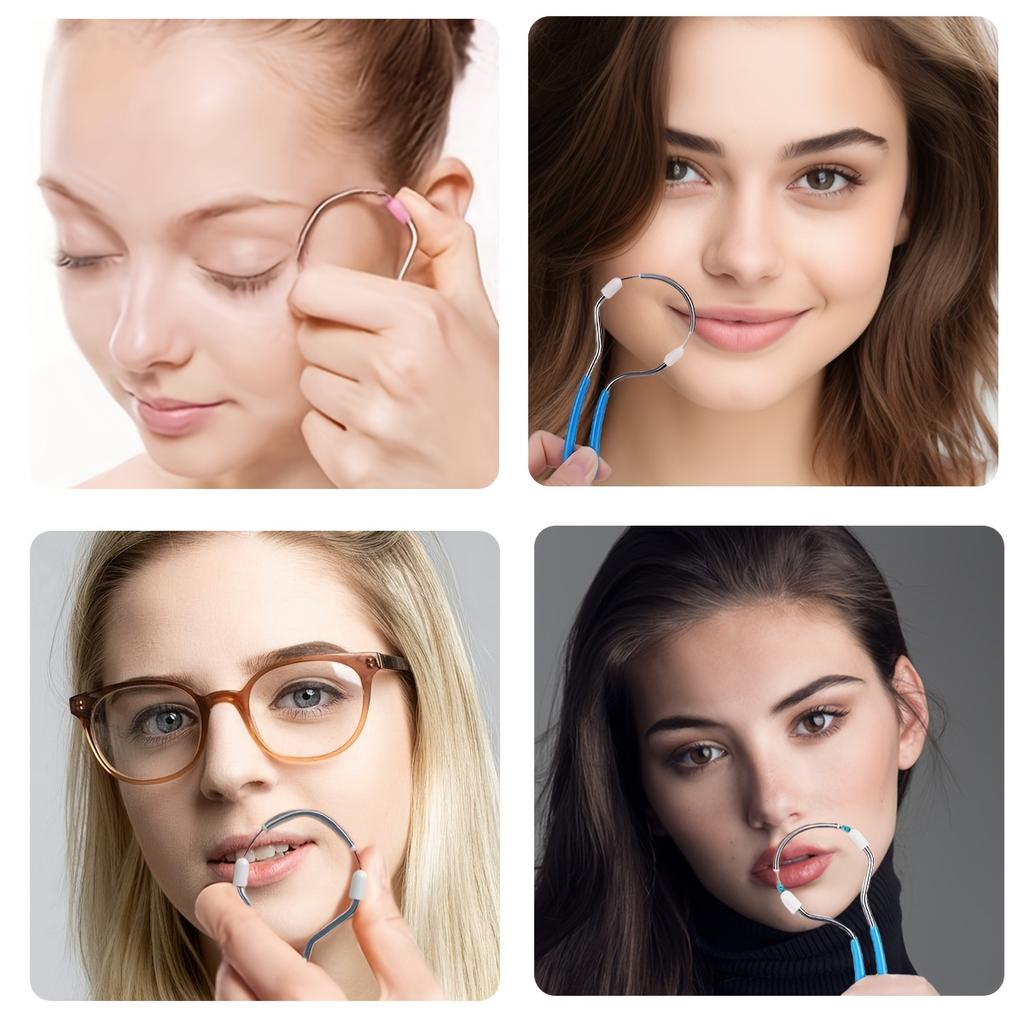 1pc Electric-Free Facial Hair Remover - Spring Painless Tweezers for Lips/Chin/Face/Neck, High-Quality Travel Grooming Tool