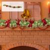 2.7m Christmas Rattan Garland Christmas Tree Accessories LED Lights Green Rattan