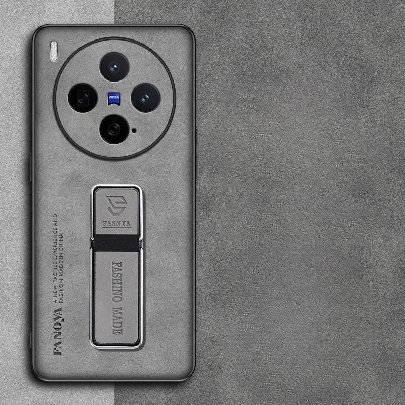 

Чехол-подставка из матовой искусственной кожи PU с магнитным держателем для VIVO X300 Pro, противоударный бампер для VIVO X300 X300Pro For VIVO X300 серый