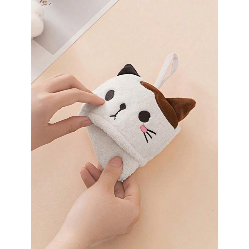 1pc Cute Cartoon Cat Hand Towel - Towel For Bathroom And Kitchen - Absorbent And Dual-Use Wipe Towel Home Bathroom Decor Summer