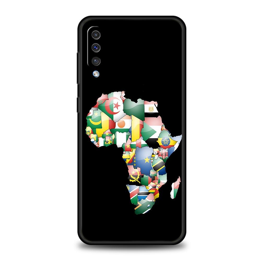 

Phone Case For Samsung Galaxy A16 A14 A12 A54 A52 A50 A22 A20e A06 A04s A32 A72 A70 A30 A34 Cover Africa Map Geography Painted Samsung A16 5G