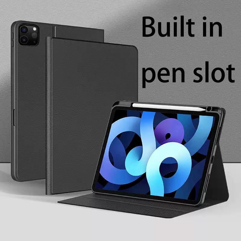 Black Solid Color Tablet Case For iPad Pro 11 12.9 13 A16 M2 M4 M3 M5 Shell 8.3 9.7 10.2 5/6/7/8/9/10/11th Mini Air 3 4 5 Cover
