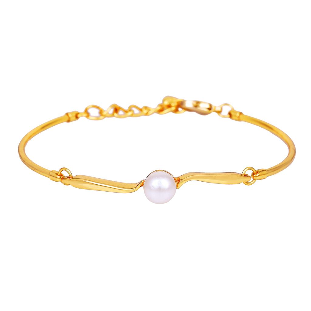 Vergoldetes Armband mit einzelner Perle