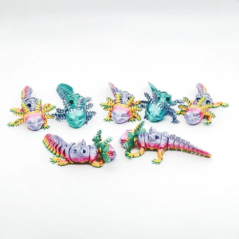 3D Printed Mechanical Salamander 13cm Articulated Animal for Desk Decor Home Office Gifts Room Decor Creative Craft