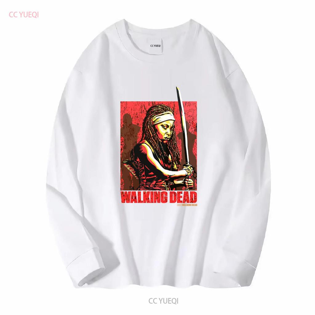 Walking dead Michonne pánské černé tričko velikost XL vintage Vyprané Lehce měkké Ležérní designové oblečení Prodyšné Univerzální