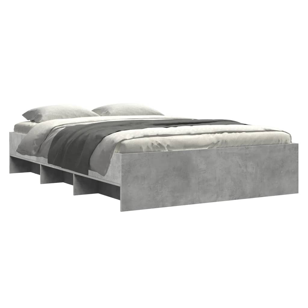 Bed Frame Concrete Grey 140 x 200 cm Engineered Wood