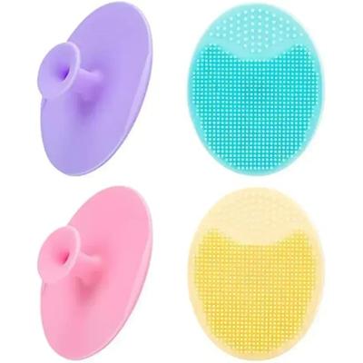 Pacote com 4 esfoliantes faciais, escova de limpeza facial de silicone macio JEXCULL, esfoliante facial, almofada para acne, cravos, poros, proteção para crosta láctea, lavagem facial
