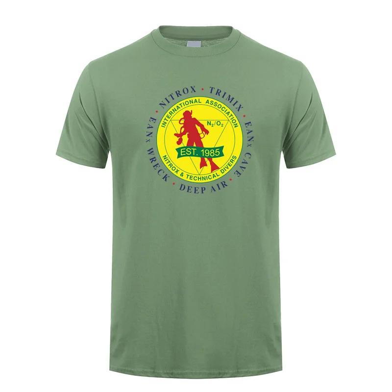 International Association of Nitrox and Technical Divers T Shirt Summer Cotton Short Sleeve Diving T-shirts Mans Gift Tees