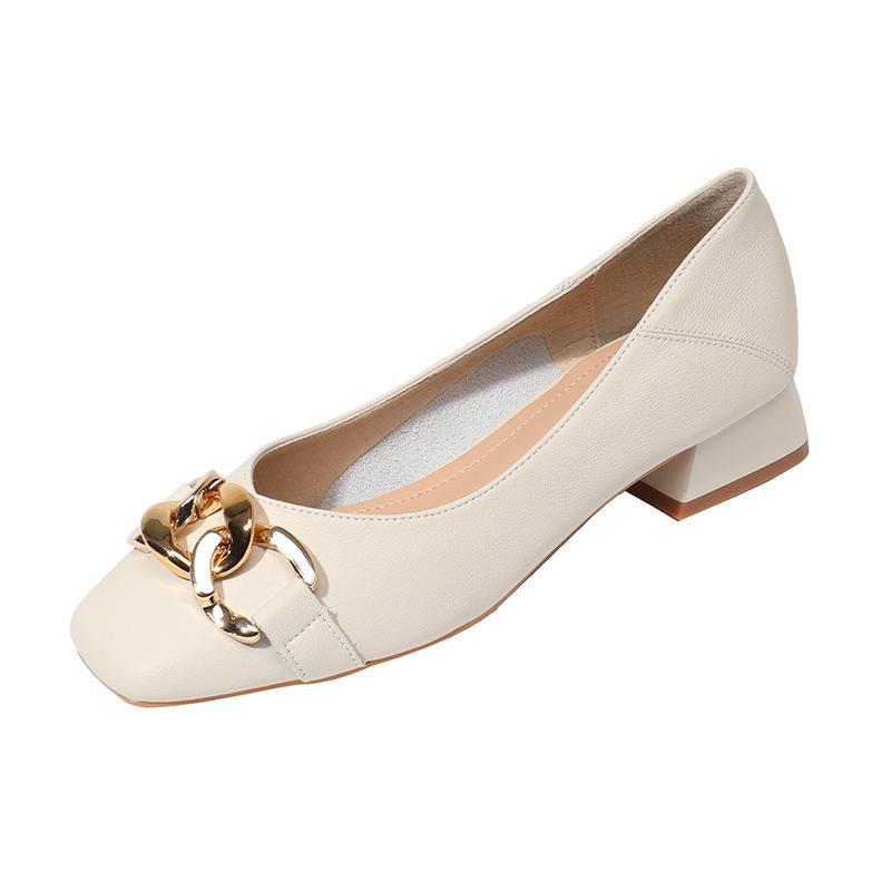 

Женские туфли на высоком каблуке с квадратным носком и толстым каблуком во французском стиле — весенняя коллекция 2022 г. 39 покинуть белый