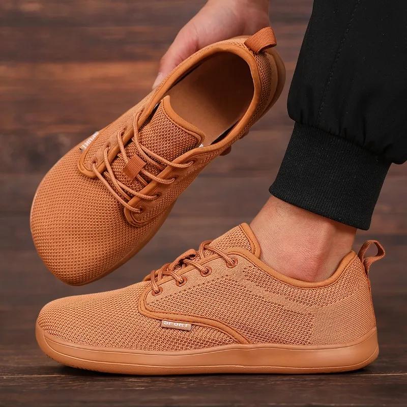 Men Running Sneaker Summer Lightweight Comfortable Minimalist Wide Toe Barefoot Shoes Fashion Breathable Outdoor Walking Shoes