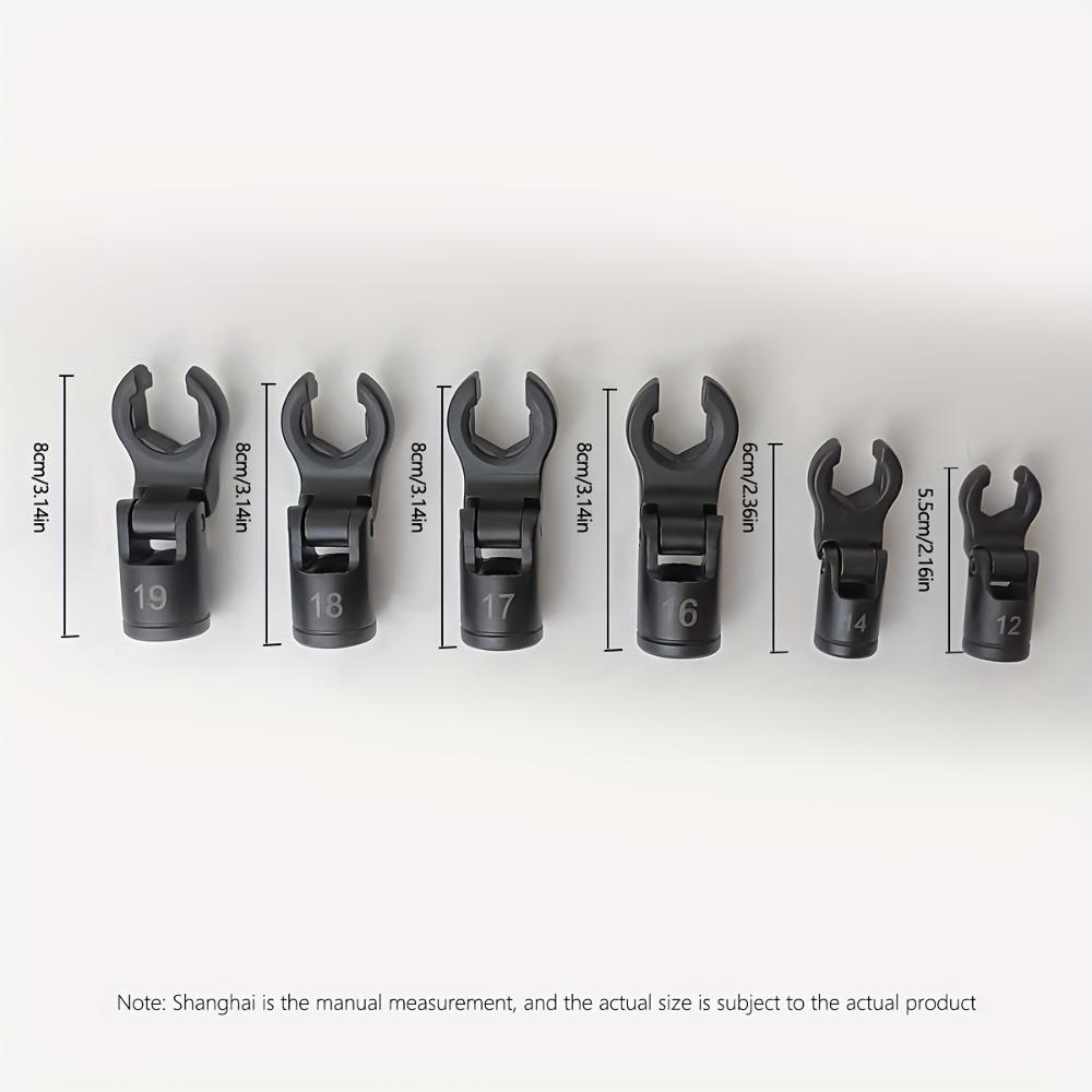 6pcs Oil Pipe Wrench Set Interchangeable Head for Construction Site Machine Repair Home Maintenance