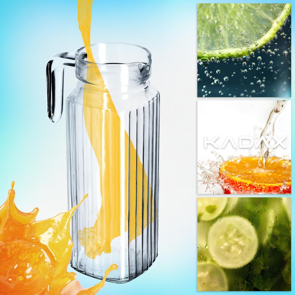 KADAX Capacious Glass Pitcher for Beverages Water Juice 1.1L