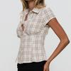 Camicia a quadri doppiopetto con revers