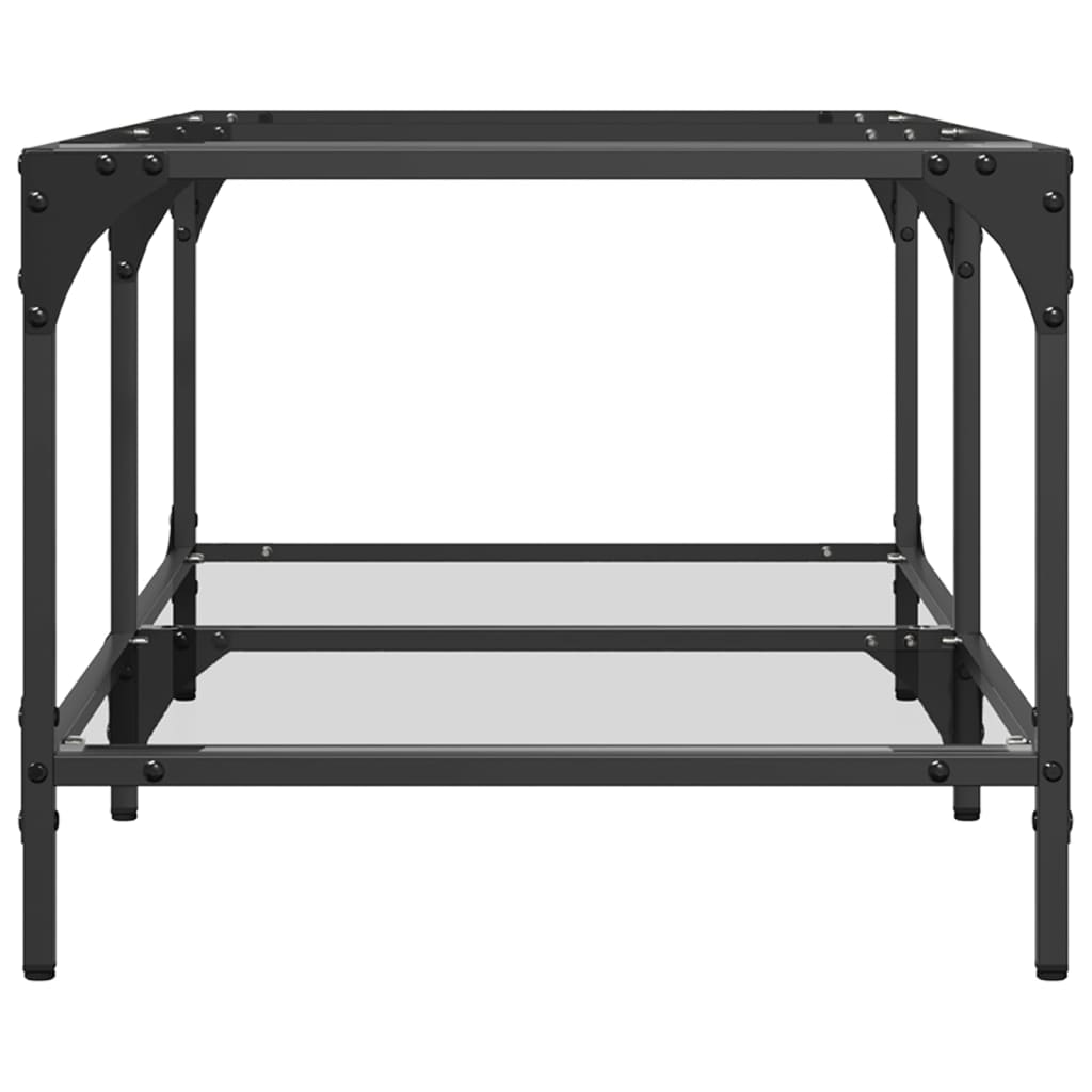 Coffee Table with Glass Top Transparent 98.5 X 50 X 40 Cm Steel