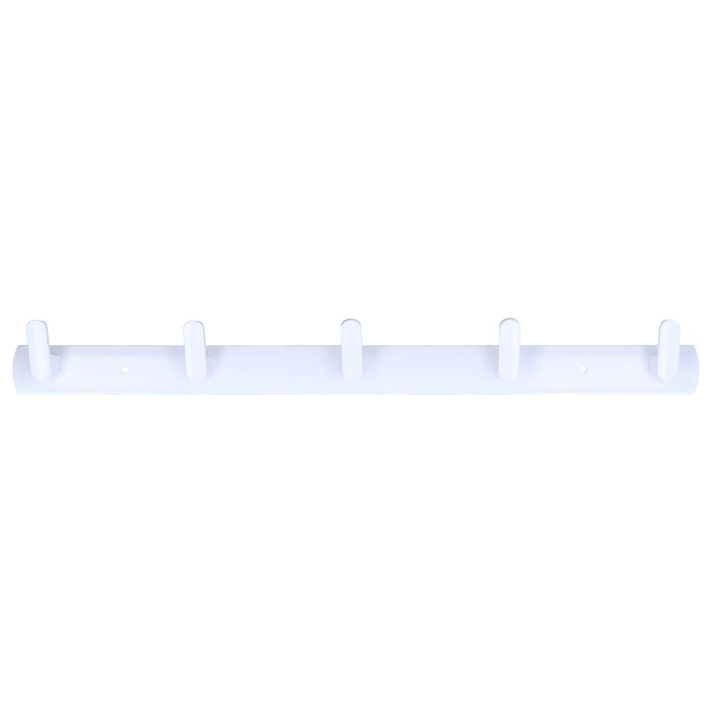 Wall Mounted Coat Rack Modern Stylish Coat Hanger Rack with 5 Hooks for Bathroom Living Room White