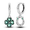 Four-leaf Clover Earrings Women 925 Silver CZ Zircon Jewelry Ear Studs Sparkling Pave Earring Wedding Anniversary Gifts