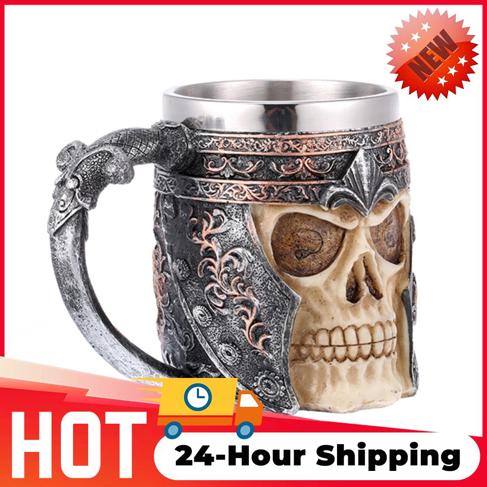 Einzigartige Skelett Totenkopf Kaffeetasse Harz Totenkopf Retro Wein Vintage Cocktailgläser Whiskey Bier Wein Tasse Party Bar Trinkgeschirr Becher