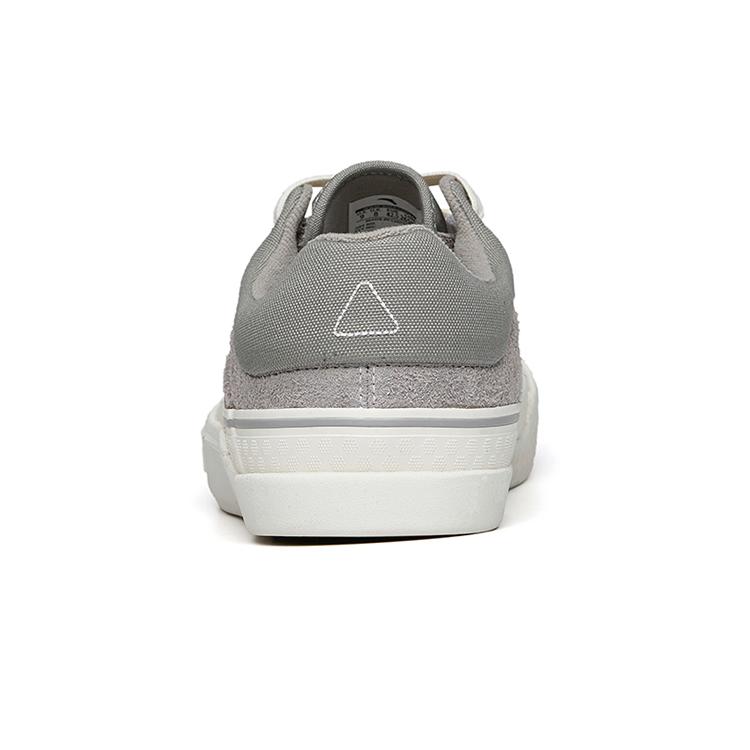 New Anta Ao Li Coverage Anti Slip And Wear Resistant Lightweight Low Top Skateboard Shoes Men's Gray White Leather Suede 112218011-3