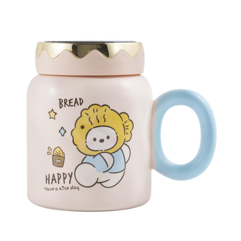 Creative Cartoon Bear Ceramic Cup Home Office Cup Couple Mug Store Celebration Souvenir Mirror Water Cup
