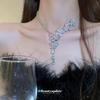 Elegant Rhinestone Flower Tassel Necklace for Women - Stylish Geometric Water Drop Design