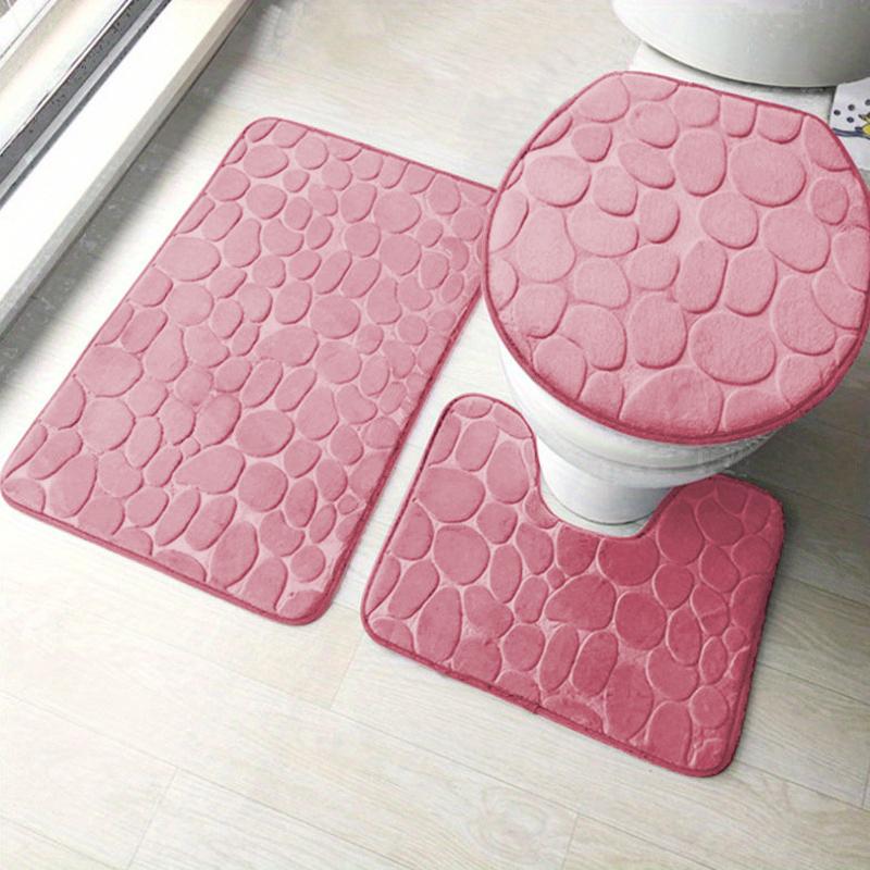 1 st enfärgad enkel badrumsabsorberande halkfri golvmatta stenmönster, bekväm och mjuk, kan kombineras efter behag