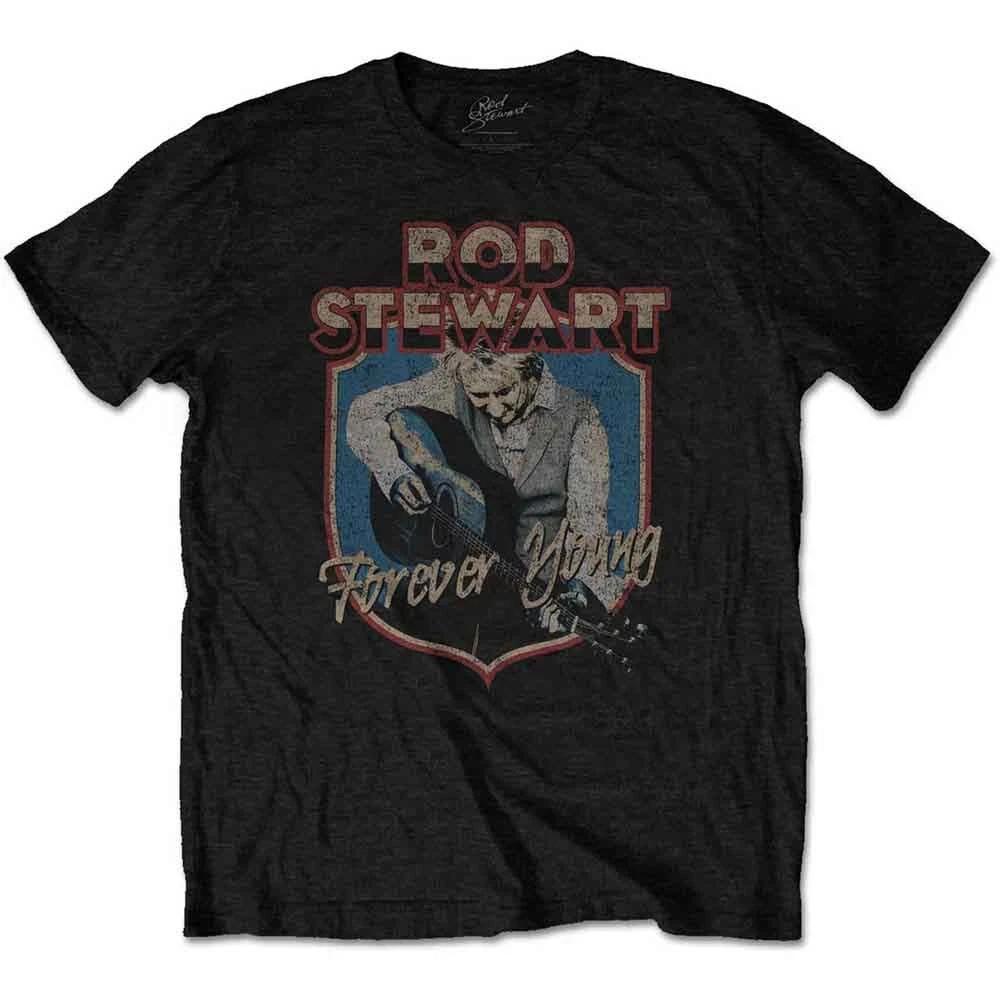 Rodstewart Mens Black T Shirt Forever Crest Official M