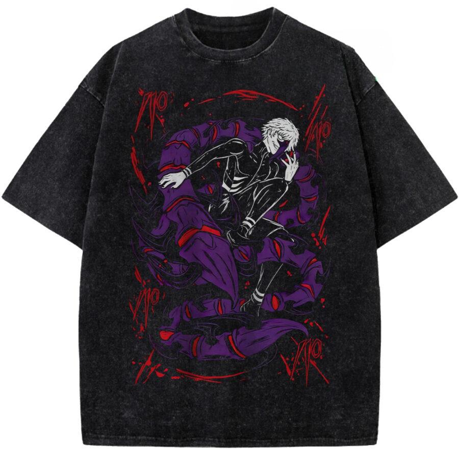 

Kaneki Ken Printed Tee Anime Tokyo Ghoul Clothing Men Women Retro Washed T-shirts Short Sleeve Tshirt Harajuku Cotton T Shirt XXL чорний