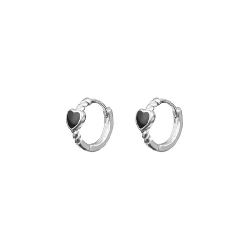 Aora BLACK HEART EARRING DW_275