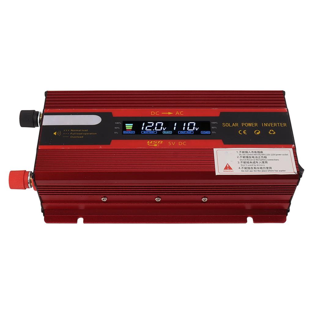 Car Inverter Red LCD Display Multifunctional Protection 4000w 12v 24v to Inverter for Vehicles