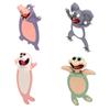 3D Stereo Kawaii Cartoon   Bookmark Wacky Bookmark Student Gift 4PCS
