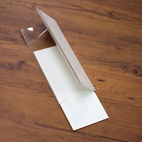 Plus card stand acrylic V type W210 x D78 x H89mm CT-102V 62-213