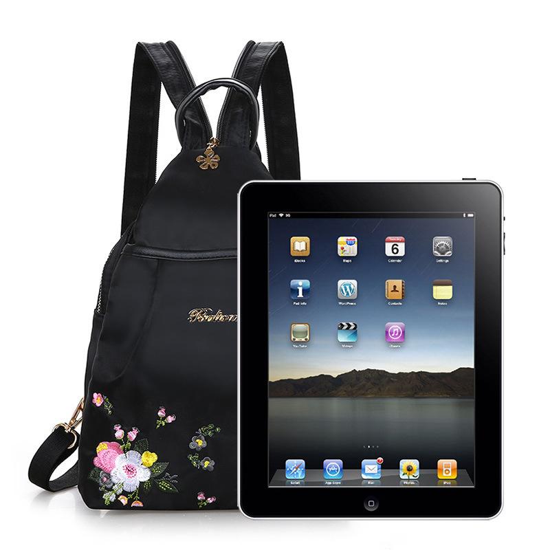 Mochila estampada para mujer, mochila multifuncional de gran capacidad, mochila portátil de viaje de lona multifuncional