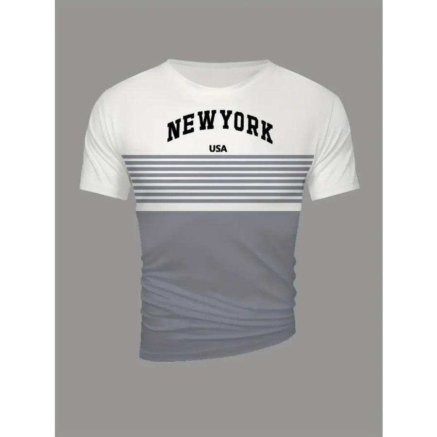 Men Striped T Shirt Tee Shirt Short Sleeve O-Neck TShirt Vintage Casual Large Size T-Shirts Men’s