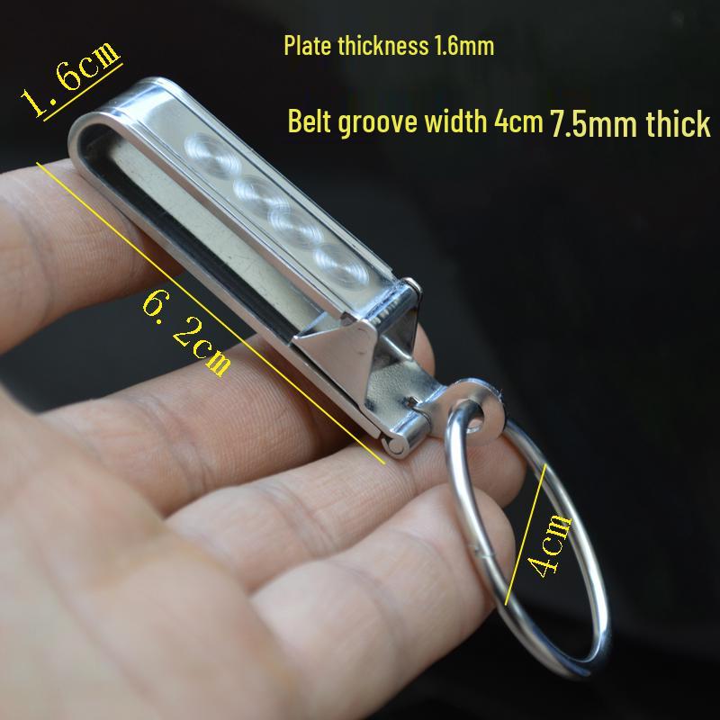 Męski brelok do kluczy ze stali nierdzewnej z klipsem do paska i blokadą szybkiego uwalniania