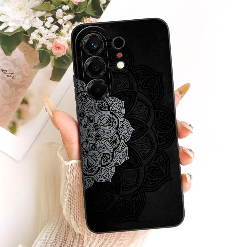Hülle Für Tecno Camon 50 4G Cover CN5 Luxus Mode Blumen Kawaii Niedlich Bemalt Stoßfest Silikonhülle Für Techno Camon 50 4G
