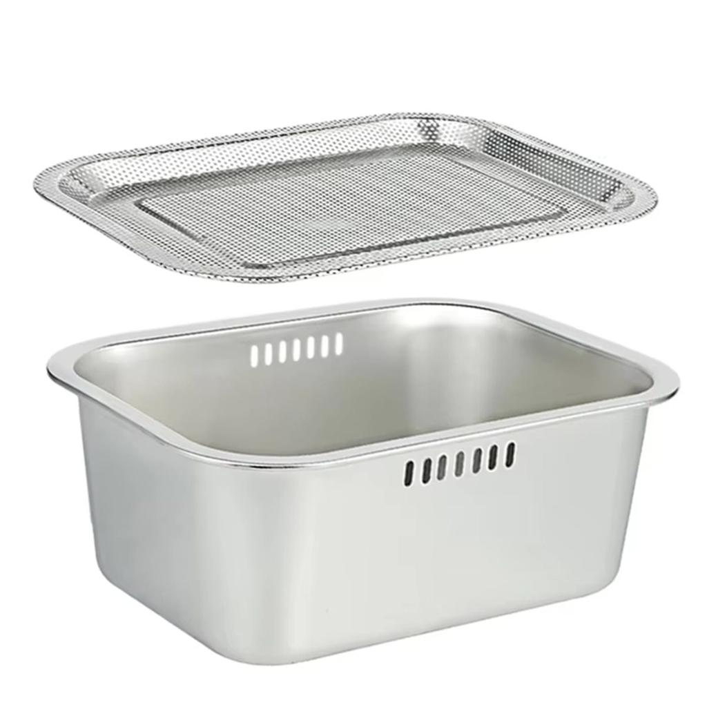 Bacinella Portatile per Lavare i Piatti in Acciaio Inossidabile, Vasca Multiuso per Lavello da Cucina, Bacinella per Lavare Verdure
