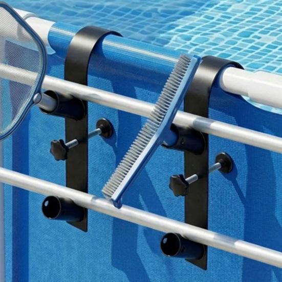 Schwimmbad Skimmer Halterung Verstellbare Stange Aufhänger Organisation von Poolzubehör Und Reinigungswerkzeugen Haken für Laub Schmutz Entferner Bürste