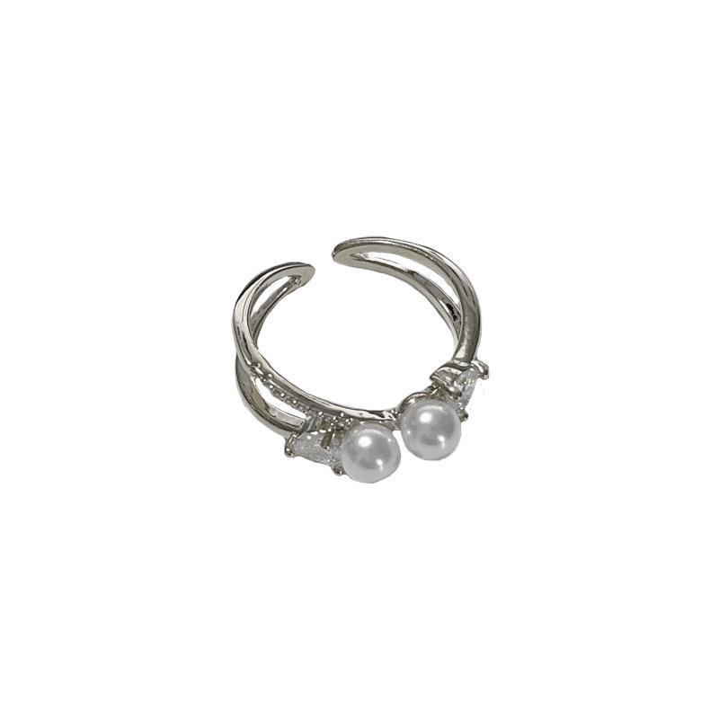 

Korean Style Pearl Zircon Luxury Index Finger Ring - Unique Design Fashion Statement