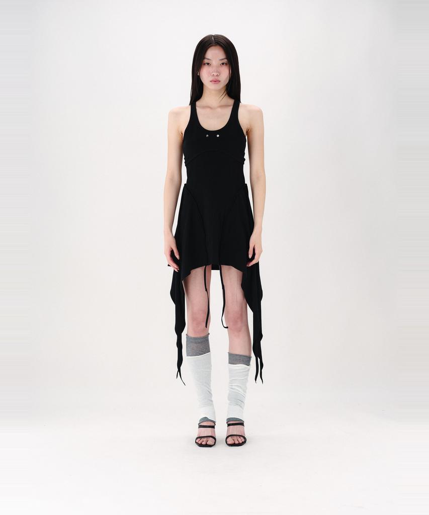 Nogtabeu Layered Sleeveless Mini Dress Black