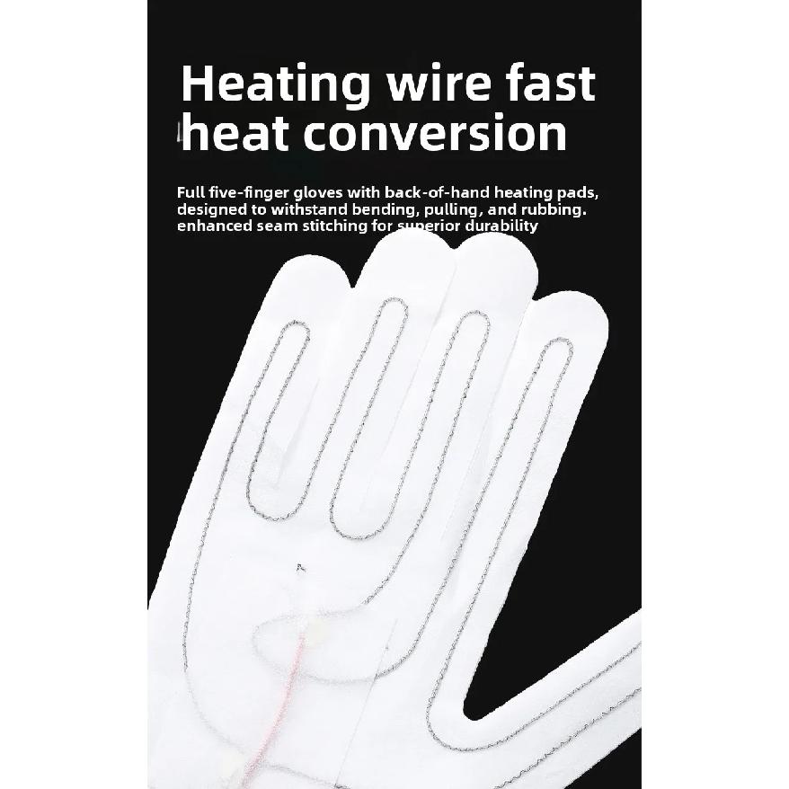Electric Heated Gloves Waterproof Touchscreen 3 Heat Settings Heating for Outdoor Motorcycle Skiing Hiking Cycling for Men Women