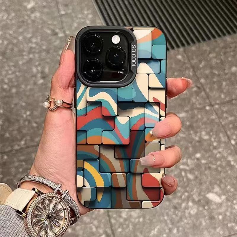 The new square is suitable for iphone17 mobile phone case Apple 15promax/14 personality 13pro16 Europe and America 12xr.