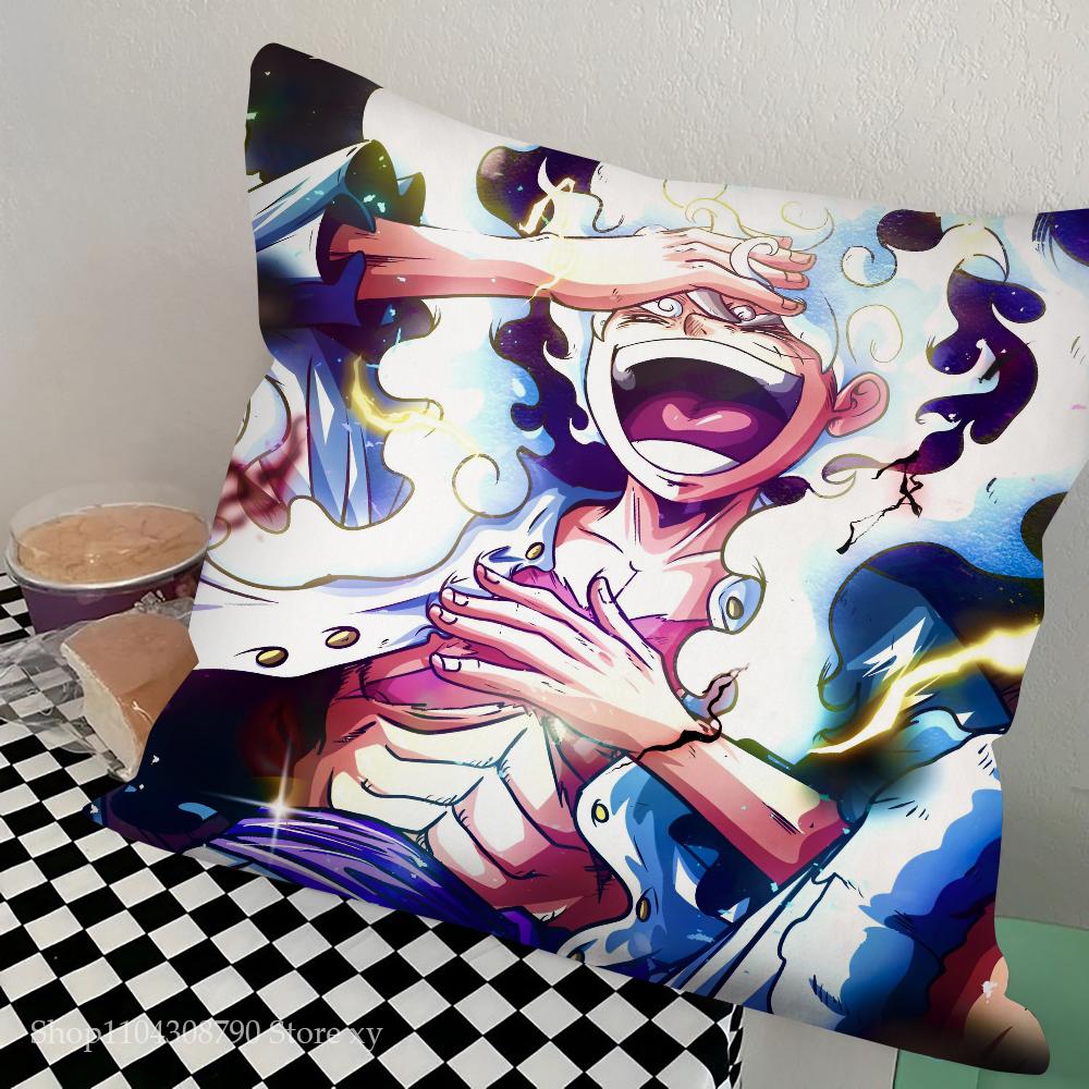 One Anime Pieces Monkey D. Luffy Pillow Case Fashion Square Pillowcase Bedroom Sofa Room Ins Decoration Leisure Cushion Cover