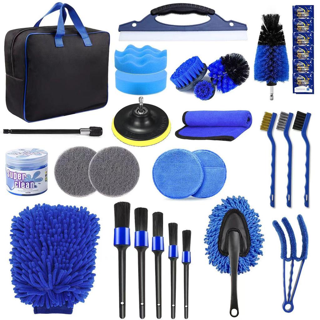 25-Piece Car Beauty & Detailing Brush Set for Electric Drills - Car Wash & Cleaning Kit