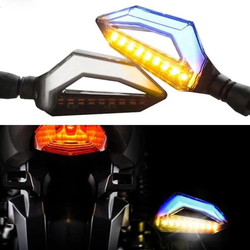 Motorcycle LED Turn Signal Light Universal Daytime Running Lights Indicator Blinker Braking Lamp 10MM 12V Moto Turn Signal Light