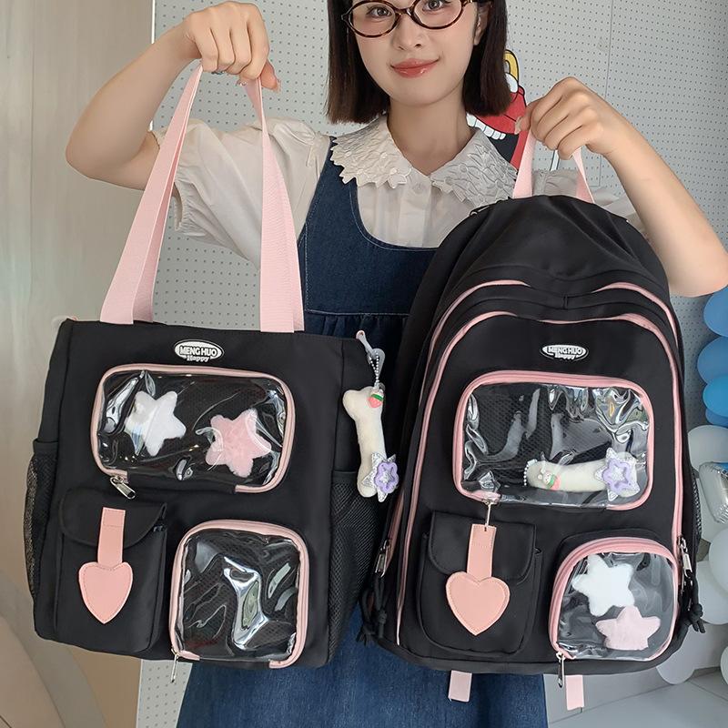 Children's Schoolbags Elementary School Girls Junior High School College Students Two Piece Set Large Capacity Backpacks