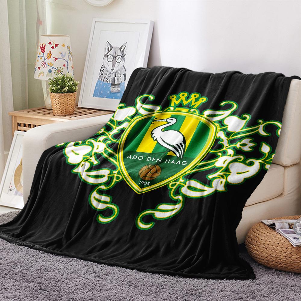 ADO Den Haag Flannel Blanket, High Quality Comfortable for All Seasons, Home Decor, Warmth and Comfort