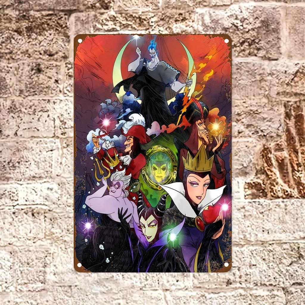 Miniso Disney Animation World Tin Sign Decor Wall Decor Art Wall Mural Room Decoration Decor Retro Metal Sign Plate Bar Posters