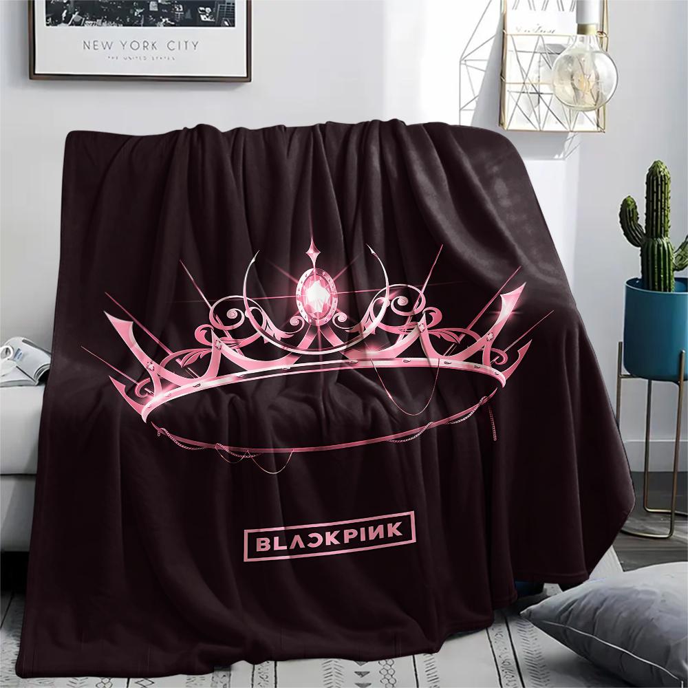 1pz Coperta in Flanella con Stampa Blackpink, Alta Qualità per Tutte le Stagioni, Arredamento per la Casa, Calore e Comfort, Perfetta per Regali di Natale